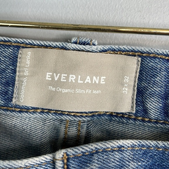 Everlane Men's Light Blue The Organic Slim Fit Jeans Distressed 32 32 - Picture 7 of 11